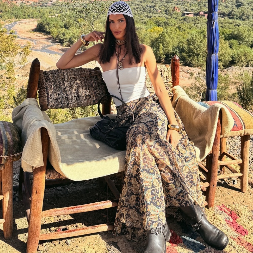 NWT Zara ZW Collection Paisley Long Skirt